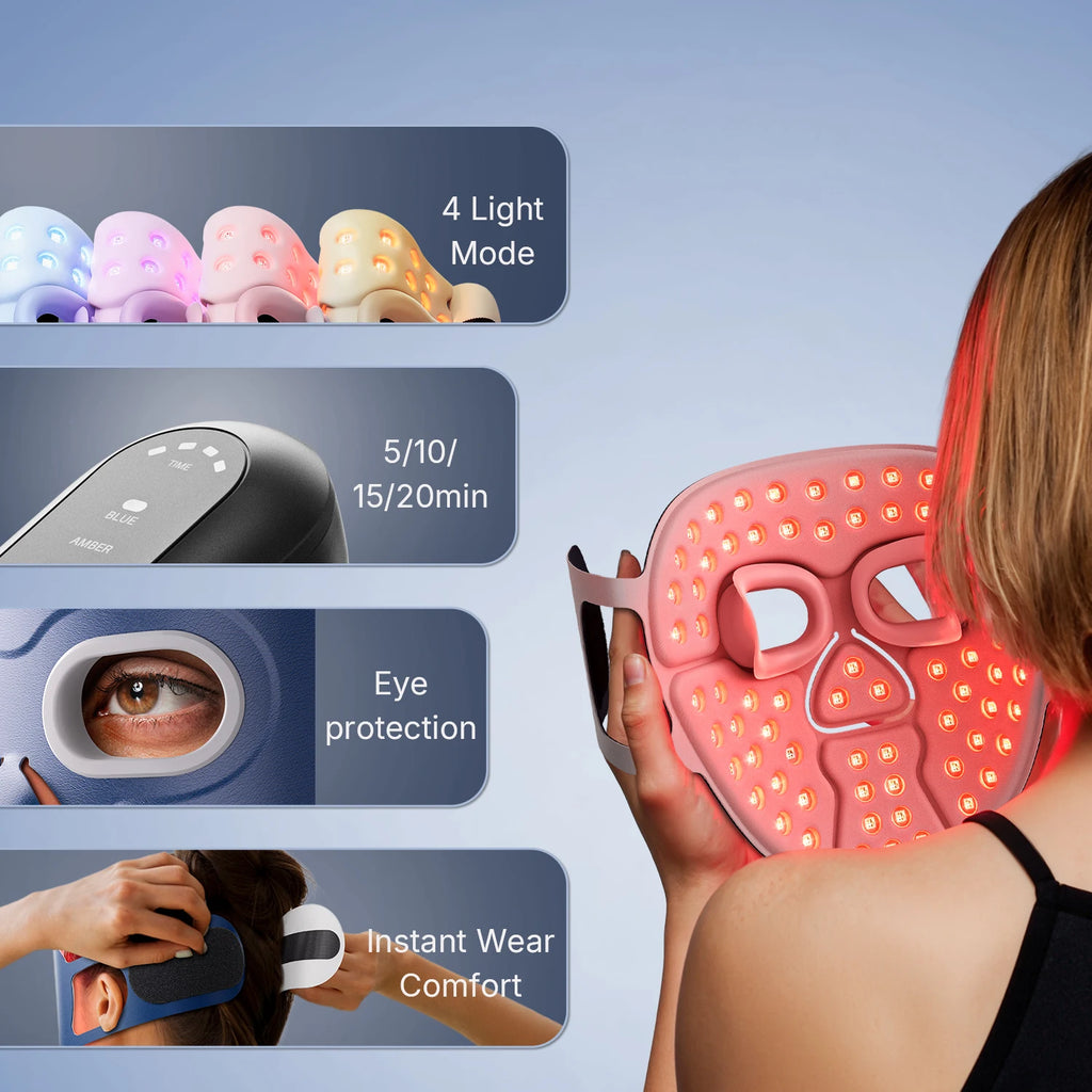 Red Light Therapy Wireless Face Mask